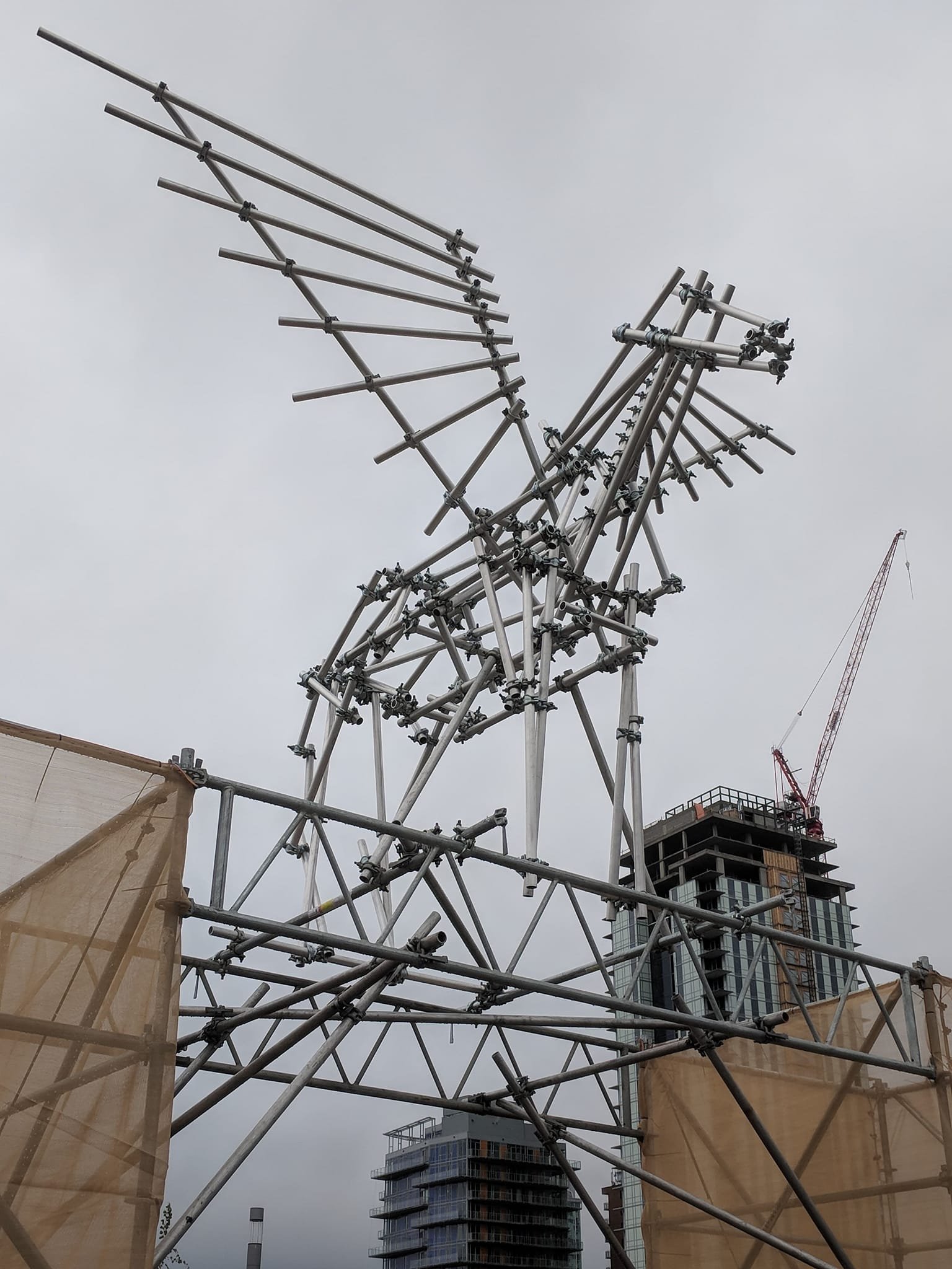 Scaffolding and Ar worLd, Design and Installation Structure and Sculpture Scaffolding art